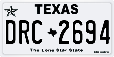 TX license plate DRC2694