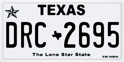 TX license plate DRC2695