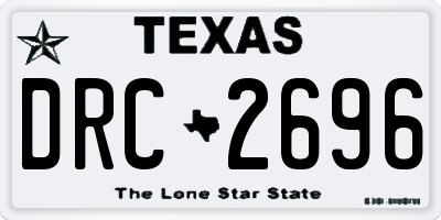 TX license plate DRC2696