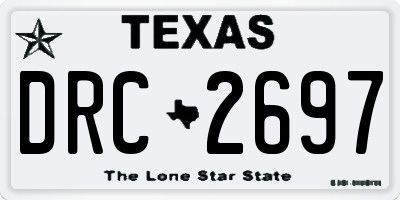 TX license plate DRC2697