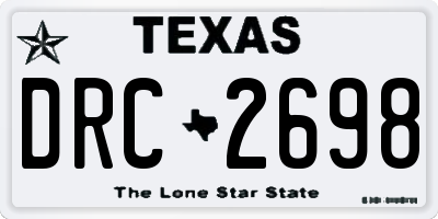 TX license plate DRC2698