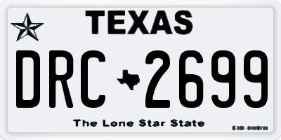 TX license plate DRC2699