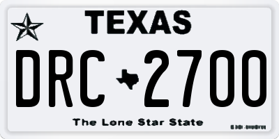 TX license plate DRC2700