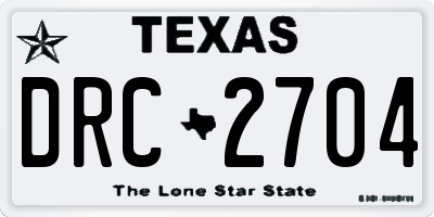 TX license plate DRC2704