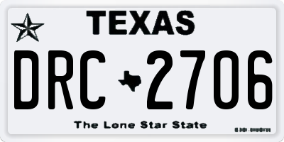 TX license plate DRC2706