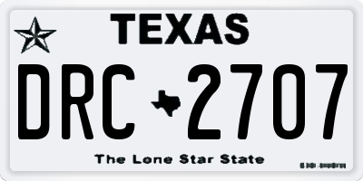 TX license plate DRC2707