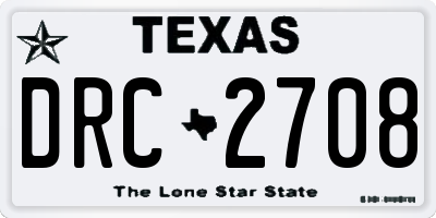 TX license plate DRC2708