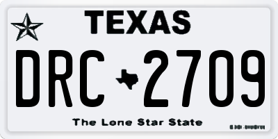 TX license plate DRC2709