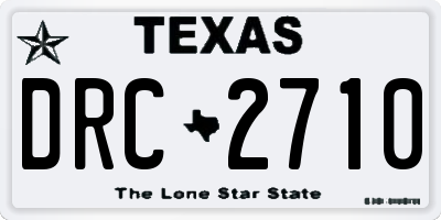 TX license plate DRC2710