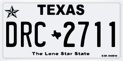 TX license plate DRC2711