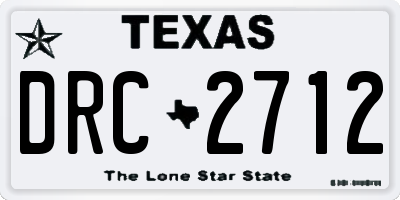 TX license plate DRC2712