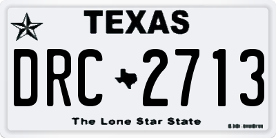 TX license plate DRC2713