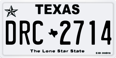 TX license plate DRC2714