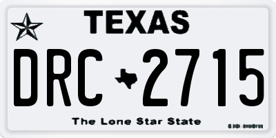 TX license plate DRC2715