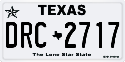 TX license plate DRC2717