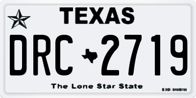 TX license plate DRC2719