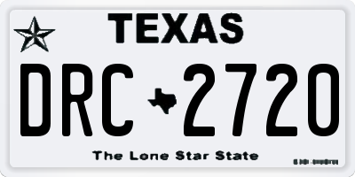 TX license plate DRC2720