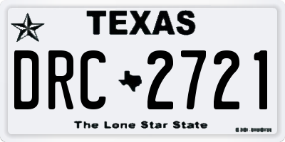 TX license plate DRC2721