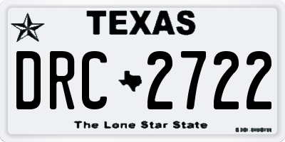 TX license plate DRC2722