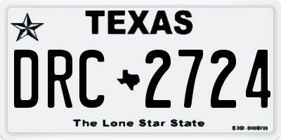 TX license plate DRC2724