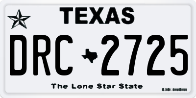 TX license plate DRC2725