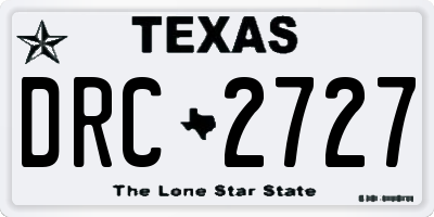 TX license plate DRC2727