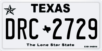 TX license plate DRC2729