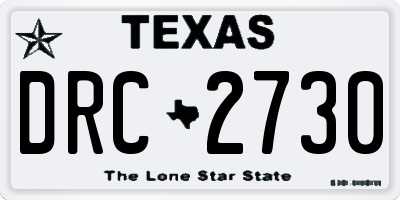 TX license plate DRC2730