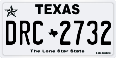 TX license plate DRC2732