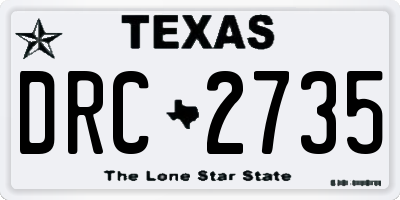 TX license plate DRC2735