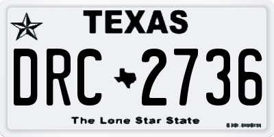 TX license plate DRC2736