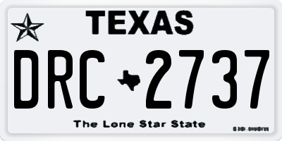 TX license plate DRC2737