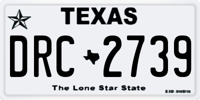 TX license plate DRC2739