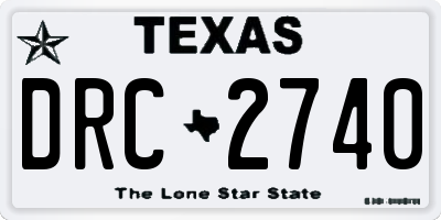 TX license plate DRC2740