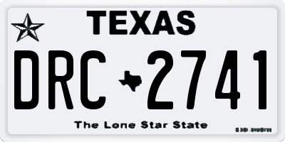 TX license plate DRC2741