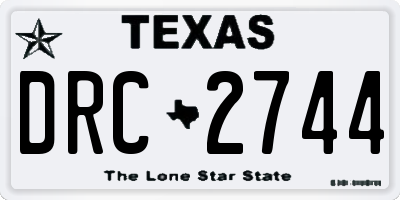 TX license plate DRC2744