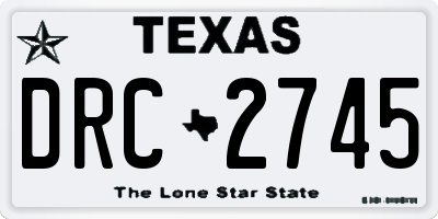 TX license plate DRC2745