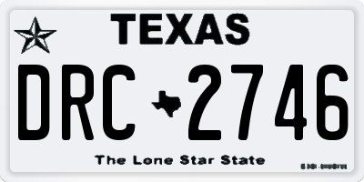 TX license plate DRC2746