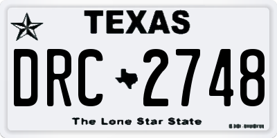 TX license plate DRC2748