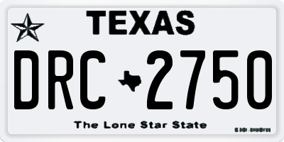 TX license plate DRC2750