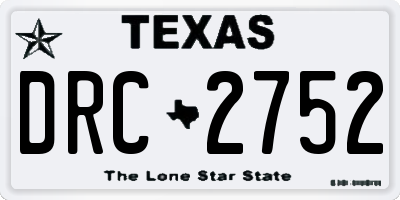 TX license plate DRC2752