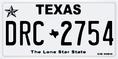 TX license plate DRC2754