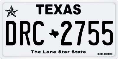 TX license plate DRC2755