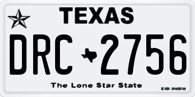 TX license plate DRC2756