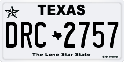 TX license plate DRC2757