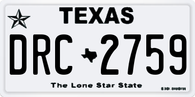 TX license plate DRC2759