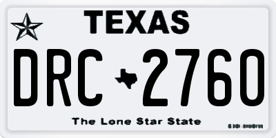 TX license plate DRC2760