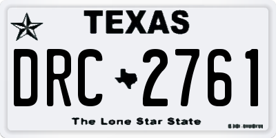 TX license plate DRC2761