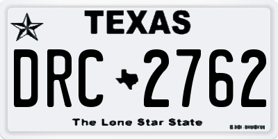 TX license plate DRC2762