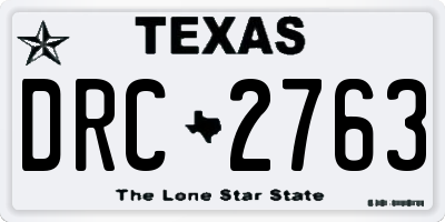 TX license plate DRC2763